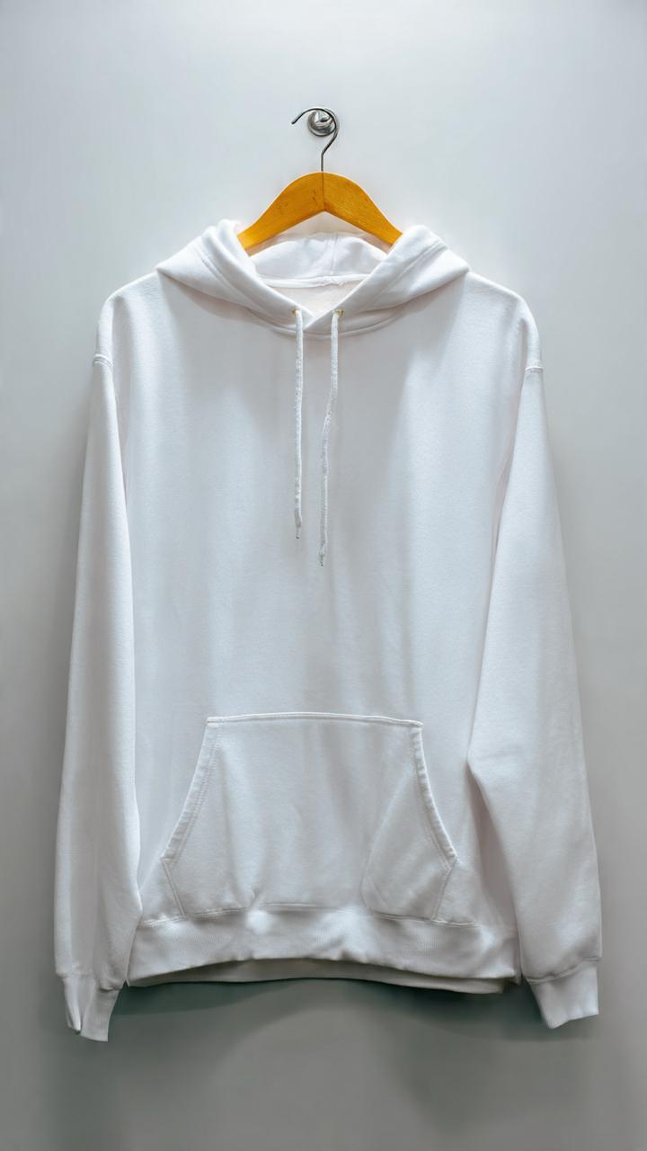 Grey plain hoodie on hanger