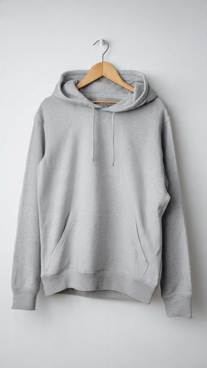 White plain hoodie on hanger